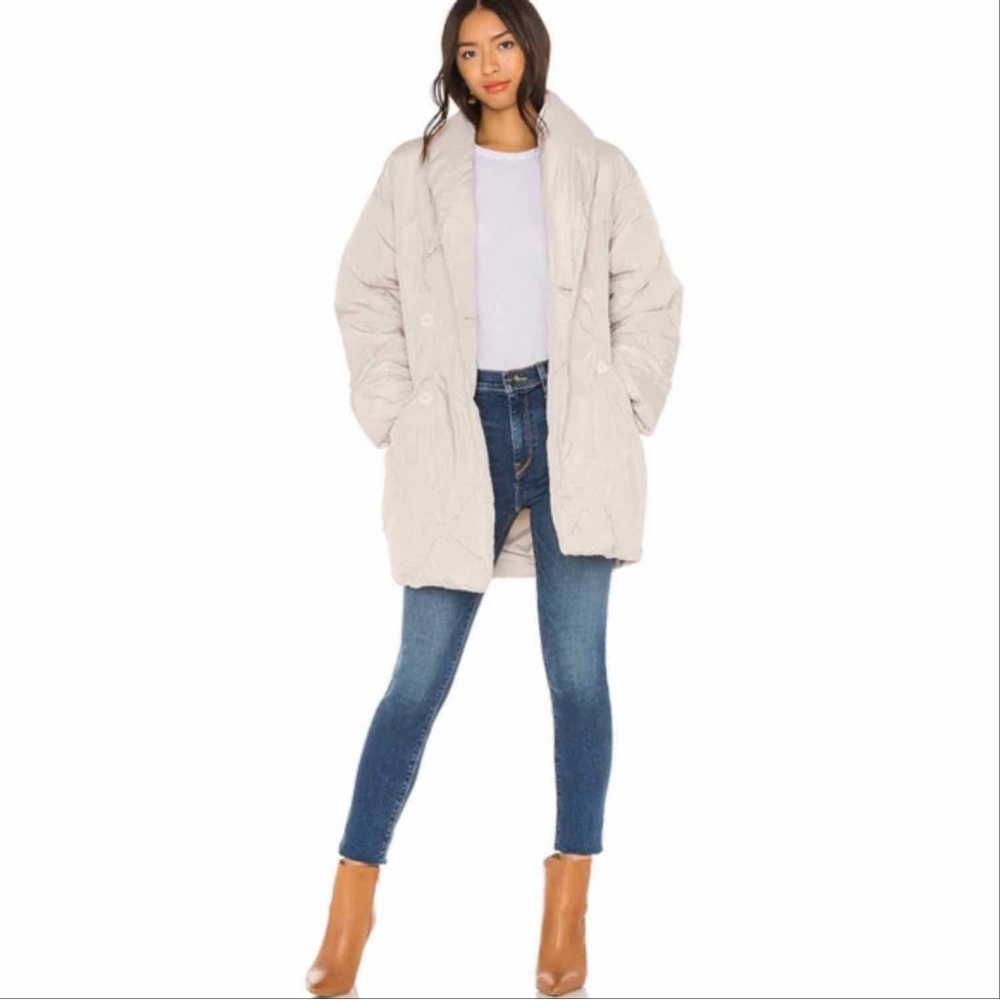 Free People Revolve Ella Puffer Coat Jacket Mineral Dust Size Medium